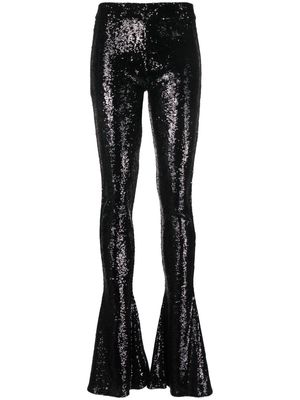 Kalmanovich sequin-embellished flared trousers - Black