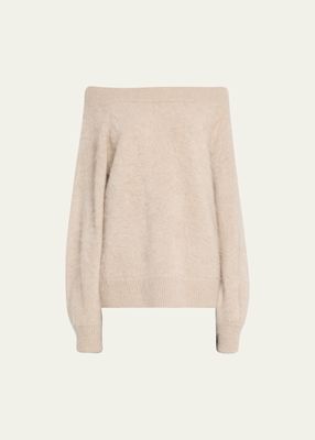 Kamila Cashmere Knit Off-Shoulder Sweater