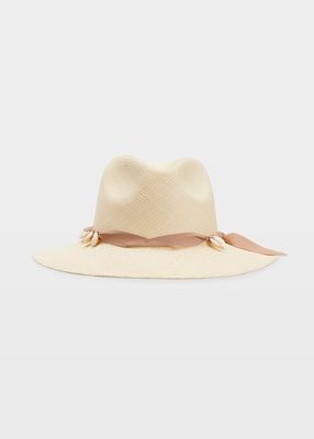 Kana Large-Brim Straw Seashells Sun Hat