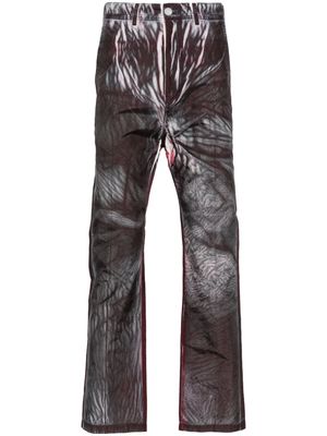 KANGHYUK abstract-print drop-crotch trousers - Black