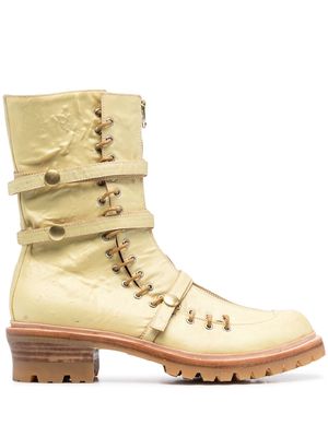 KANGHYUK leather strap boots - Yellow