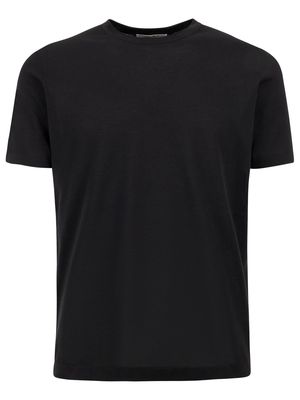 Kangra Black Cotton Ribbed T-shirt