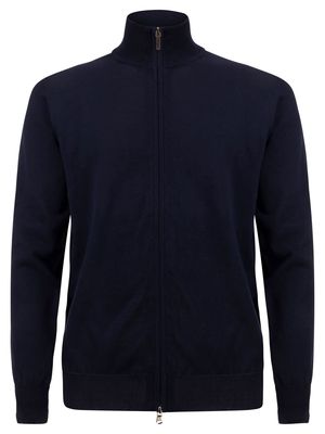 Kangra Dark Blue Cotton Shaved Jacket