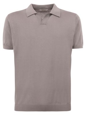 Kangra Grey Silk And Cotton Shaved Polo Shirt