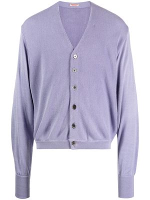 KAPITAL 10G patterned-intarsia cardigan - Purple