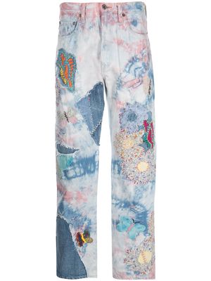 Kapital Crazy Papillon patchwork straight jeans - Multicolour
