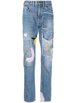 Kapital distressed straight-leg jeans - Blue