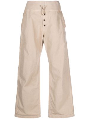 Kapital drawstring-waist flared trousers - Neutrals