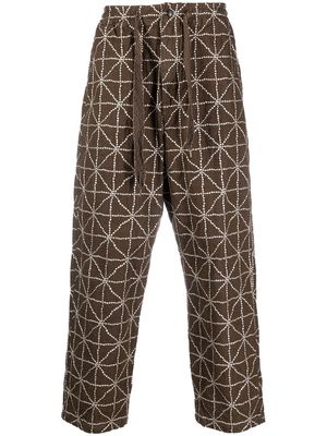 Kapital embroidered wide-leg jeans - Brown