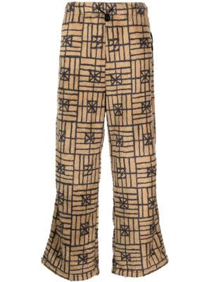 KAPITAL Folk Domino fleece trousers - Brown