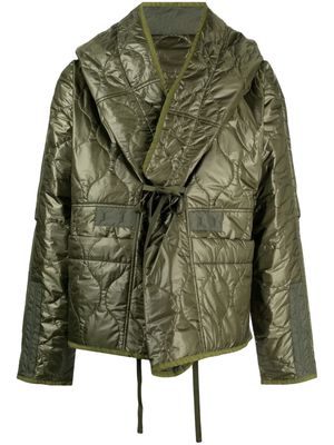 KAPITAL grid-pattern padded jacket - Green