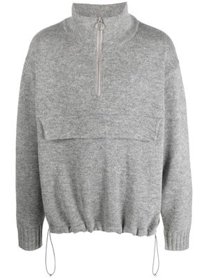 Kapital panelled wool jumper - Grey