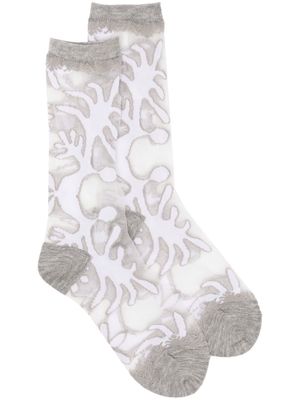 Kapital patterned-jacquard cotton socks - Grey