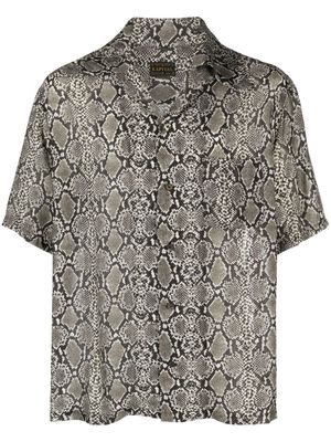 Kapital short-sleeve snakeskin-print shirt - Grey