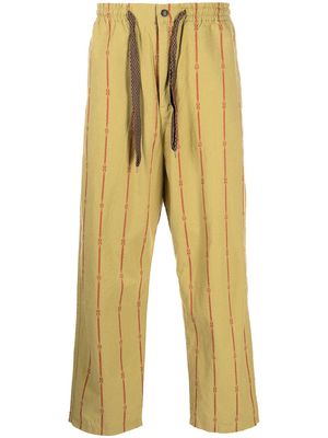 Kapital striped drawstring trousers - Green