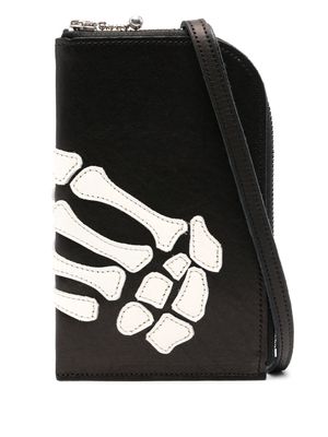 Kapital Thumbs Up Bone Hand leather wallet - Black