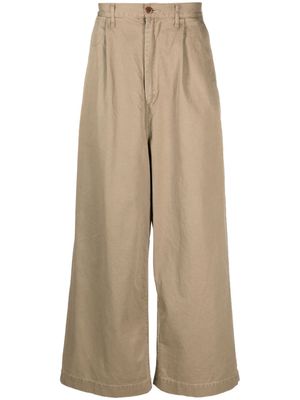 Kapital wide-leg cotton trousers - Neutrals