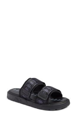KAPPA 222 Banda Slide Sandal in Black- Dark Grey
