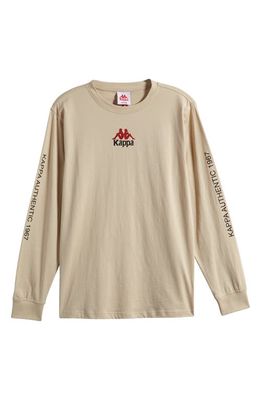 KAPPA Authentic Llevar Logo Long Sleeve Graphic T-Shirt in Beige Light