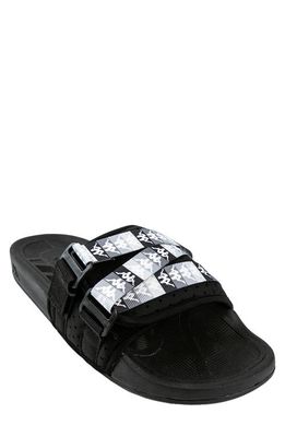 KAPPA Authentic Luria 2 Sport Slide Sandal in Black-Grey Mirage-White