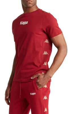 KAPPA Authentic Vornit Cotton T-Shirt in Red Dk Dahlia