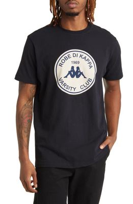 KAPPA Giovani Varsity Club Cotton Graphic T-Shirt in Jet Black