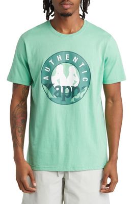 KAPPA Isla Cotton Graphic T-Shirt in Green Ming