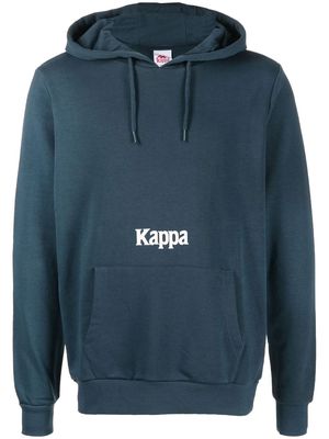Kappa logo print cotton hoodie - Blue