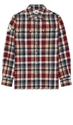 Kappa x Robe Giovani Terracotte Flannel Shirt in Red