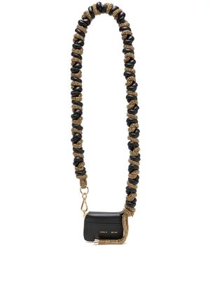 Kara crystal-embellished knotted-strap mini bag - Black