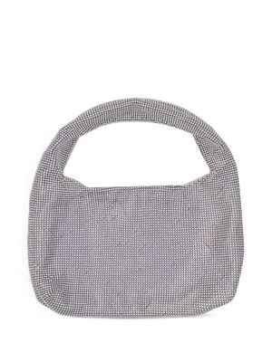 Kara crystal mesh tote bag - Grey