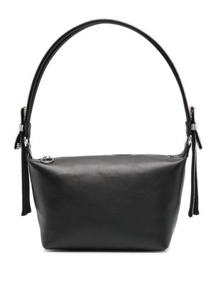 Kara crystal-strap leather tote bag - Black