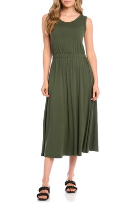Karen Kane Artisan Jersey Midi Dress in Olive
