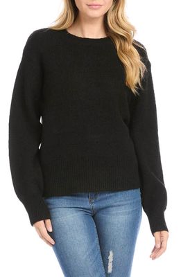 Karen Kane Blouson Sleeve Crewneck Sweater in Black