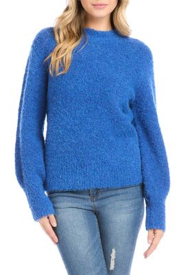 Karen Kane Blouson Sleeve Crewneck Sweater in Blue