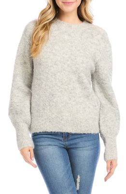 Karen Kane Blouson Sleeve Crewneck Sweater in Light Grey