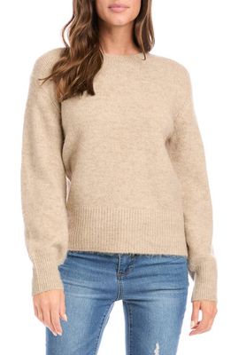 Karen Kane Blouson Sleeve Crewneck Sweater in Oatmeal