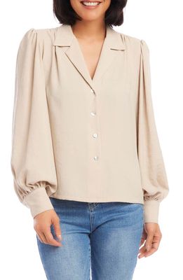 Karen Kane Blouson Sleeve Shirt in Khaki