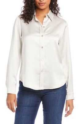 Karen Kane Button-Up Shirt in Cmp