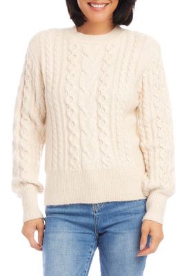 Karen Kane Cable Stitch Sweater in Cream