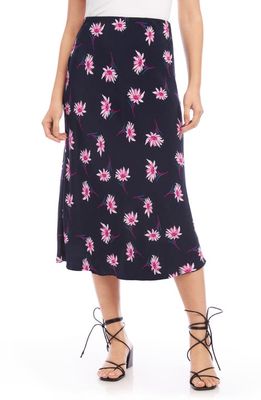Karen Kane Daisy Print Bias Cut Midi Skirt