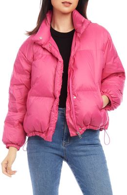 Karen Kane Down Puffer Jacket in Hot Pink