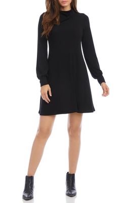 Karen Kane Draped Long Sleeve Sweater Dress in Black