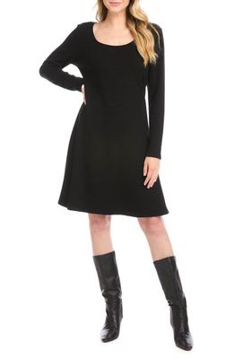 Karen Kane Erin Long Sleeve A-Line Sweater Dress in Black
