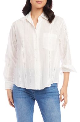 Karen Kane Eyelet Shirt in White