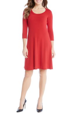 Karen Kane Fit & Flare Sweater Dress in Red