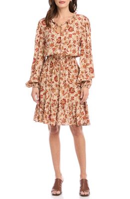 Karen Kane Floral Blouson Long Sleeve Dress