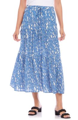 Karen Kane Floral Print Tiered Skirt in Periwinkle