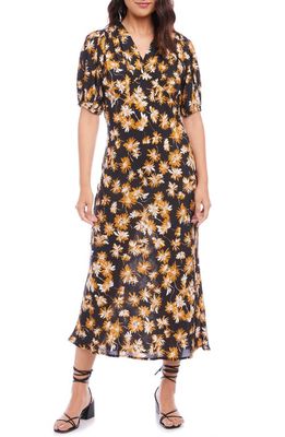 Karen Kane Floral Puff Sleeve Maxi Dress in Print