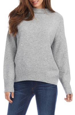 Karen Kane Funnel Neck Sweater in Light Heather Grey